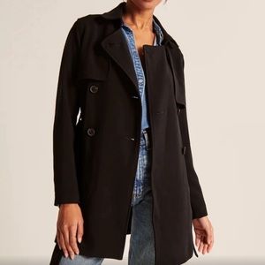 Abercrombie Drapey Trench Coat Black